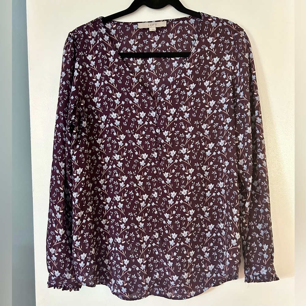 Purple, long sleeve blouse